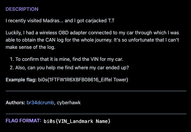 challenge description