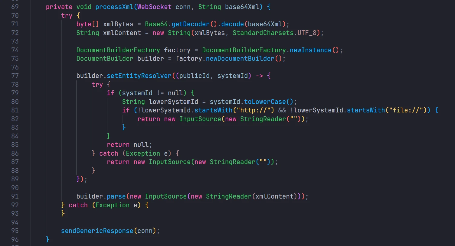 Java XXE resolver