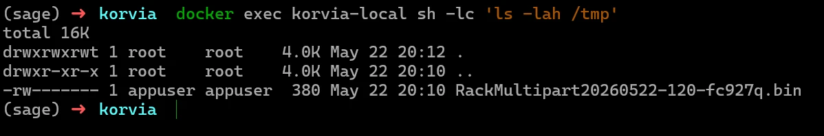 Rack tempfile created locally